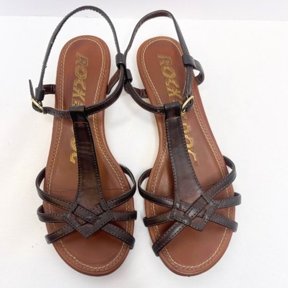 Women's Leather Cork Wedge Sandals